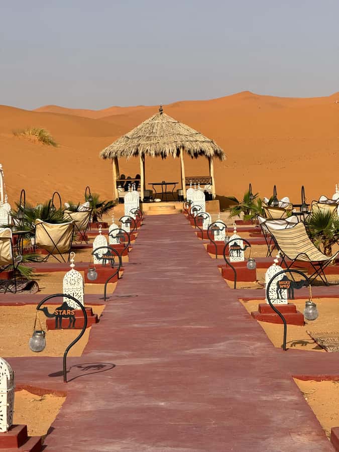 3-Day luxury Adventure: Marrakech to Merzouga incl.Quad/show - The Desert Camp Night: AC Comfort on Day 1, Camp Feel on Day 2