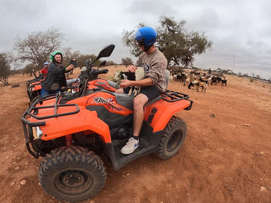 Agadir: Agafay Desert Quad Biking With Goats On The Tree - Before the trails: instructions, a trial ride, and learning the quad fast
