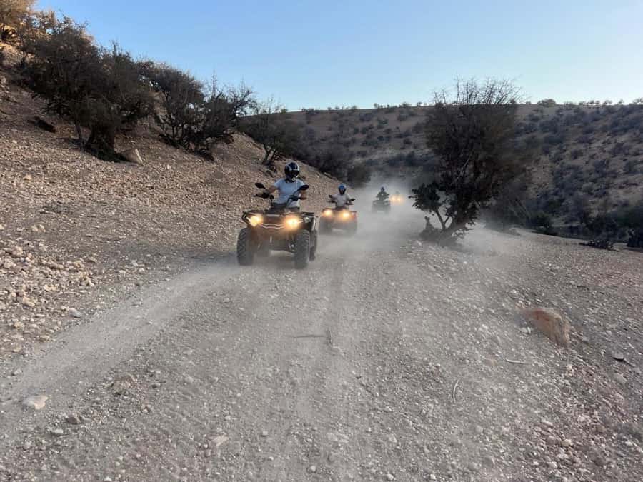 Agadir: Agafay Desert Quad Biking With Goats On The Tree - The main ride: rugged terrain, dust, and speed that depends on comfort
