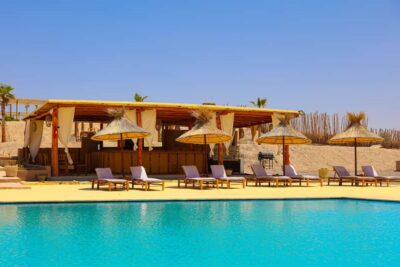 Agafay Desert Day: Quad Bike, Lunch & Swim Adventure - Pickup and the argan oil cooperative tea stop