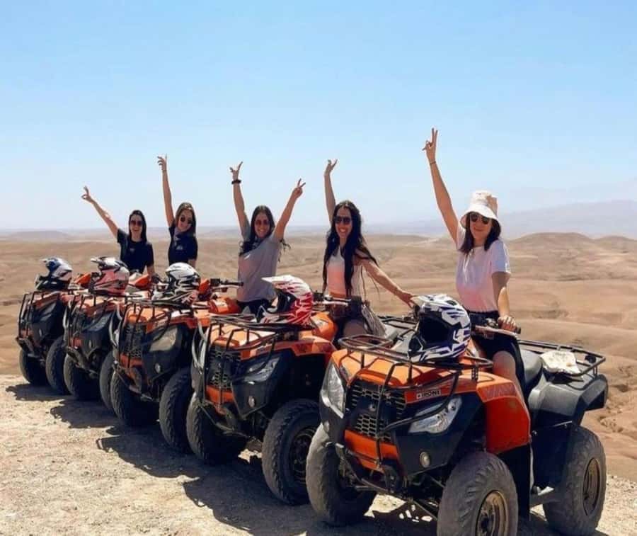 Agafay Desert Day Trip with Lunch, Quad Biking and Swimming - Cooling off in Agafay: open-air pools and deckchairs