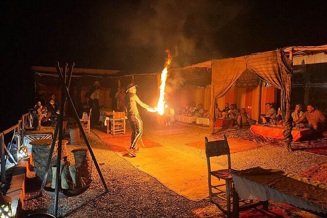 Agafay Desert Package: Quad Bike, Camel Ride, Dinner show - The Fire Show Finish: Flame Manipulation Up Close
