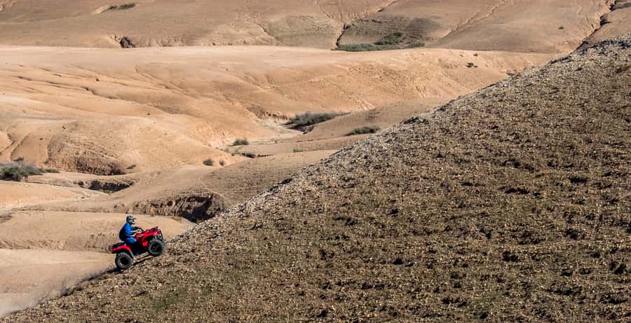 Agafay Desert: Quad Bike and Camel Ride Adventure Tour - Camel ride: rocky terrain, village stops, and tea breaks