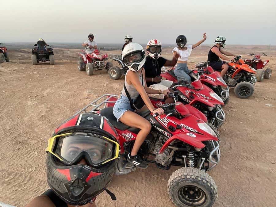 Agafay Desert: Quad Bike Experience with Lunch - First Gear: Briefing, Helmets, Glasses, and That Practice Field