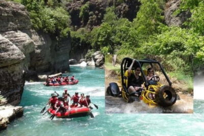 Alanya /Antalya /Side Rafting and Buggy, Quad Option Zipline - The rafting portion: 7 km of rapids, calm water, and natural swimming stops