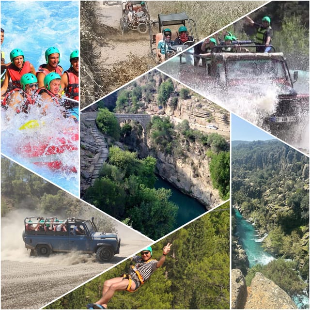 Antalya: Rafting Jeep Buggy&Quad Safari zipline canyon visit - A Full-Day Combo in Antalya’s Canyons