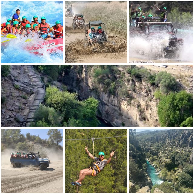 Antalya: Rafting Jeep Buggy&Quad Safari zipline canyon visit - Rafting: Rapids, Included Gear, and Water-Shoe Reality