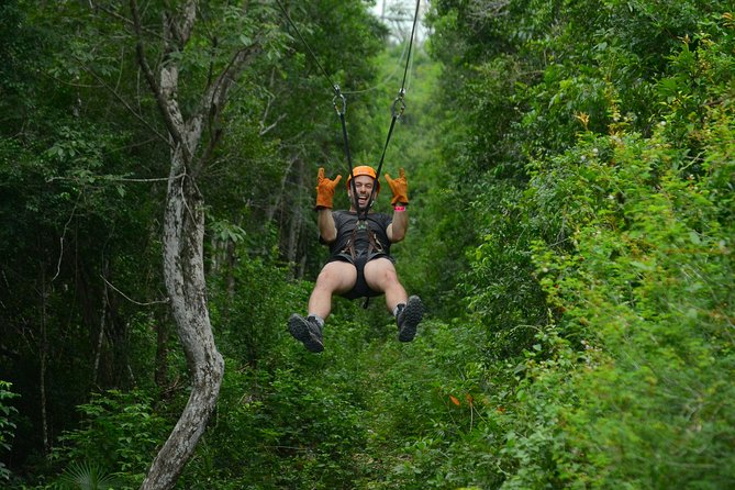 ATV Single & Zip Line from Cancun - Zipline over the canopy: where the view makes the work worth it