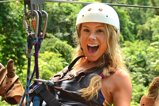 ATV + Zipline + Waterfall + Rainforest Lunch COMBO - Los Suenos Canopy Tour in Jaco: the zip-line that sets the tone