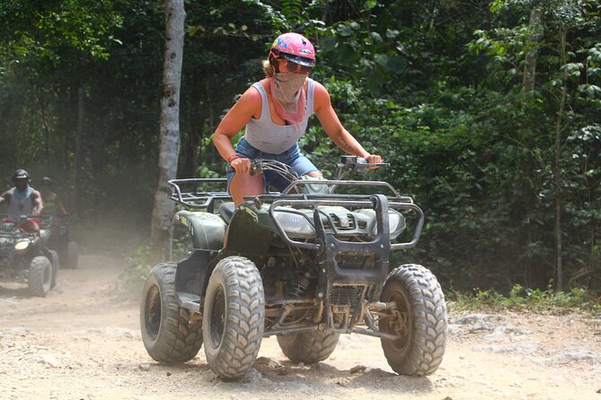 ATV, Ziplines & Cenote. Lunch & Tequila Tasting Included - Cenote Cool-Down in a Limestone Cave System (Jump, Zip, or Stairs)