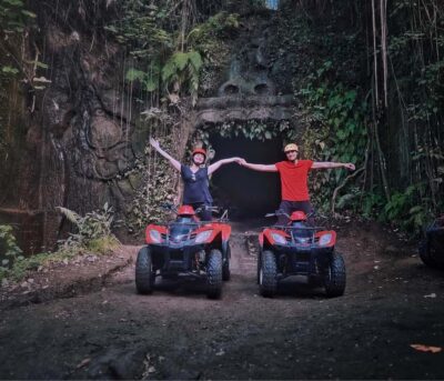 Bali: Ubud Gorilla Cave Track ATV & Waterfall Tour with Meal - Picking up your gear: safety briefing, protection, and ride options