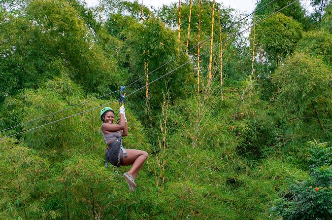 Bambuza ATV, Zipline and Horseback Adventure from Negril - Bamboo zipline over river beds: the view moment