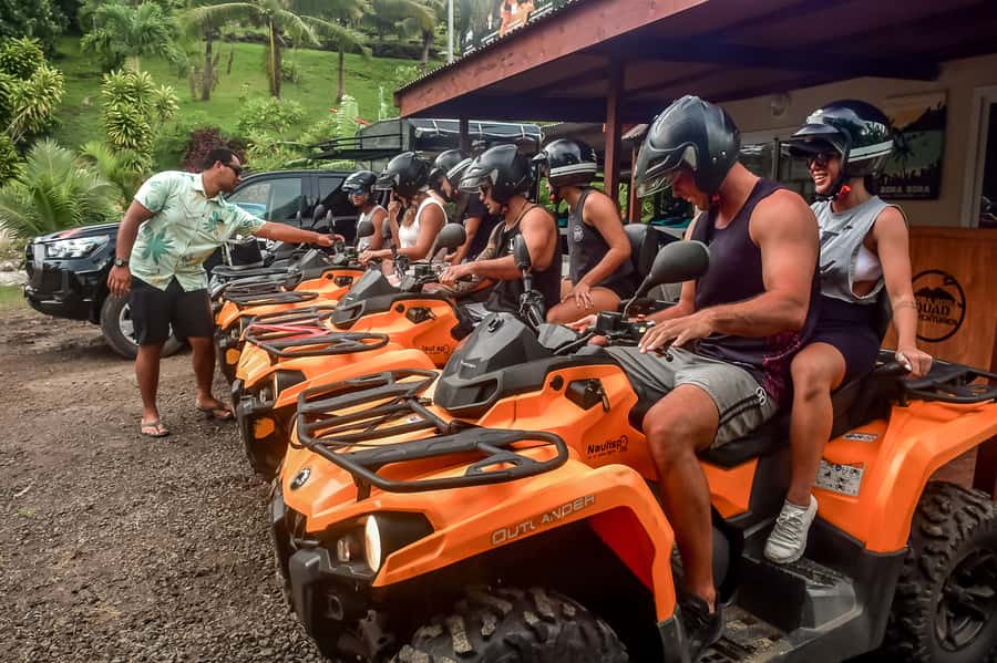 Bora Bora: Combo ATV & Jet Ski Day Trip with Polynesian BBQ - Morning ATV route: lookouts, WWII guns, and off-road trails