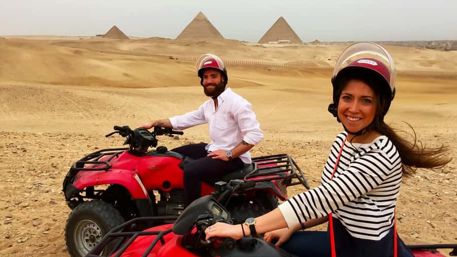 Cairo: Private Quad Bike Desert Tour with Pyramids & Sunset - The Plateau Moment: Seeing Cheops, Chephren, and Mykerinos Like a Different Egypt