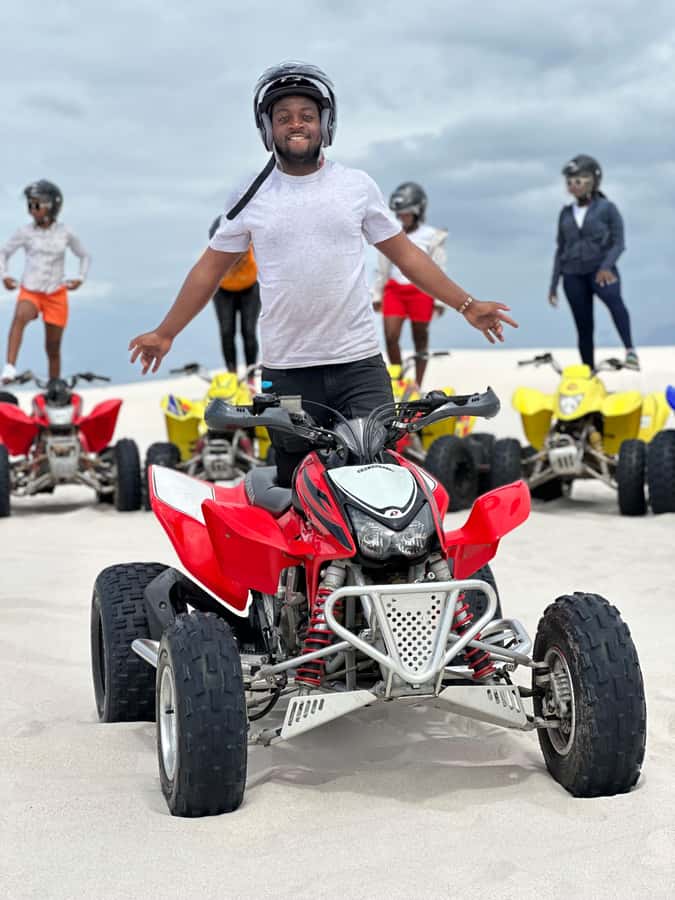 Cape Town Sand Dunes ATV Quad bike tour & PHOTOS - How the guide keeps you on track across the dunes