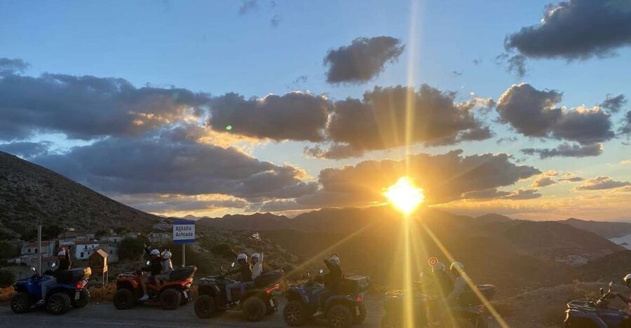 Crete: Sunset or Morning Quad with Local Products Tasting - Riding routes that stay scenic: sea cliffs, quiet paths, and no main-traffic stress