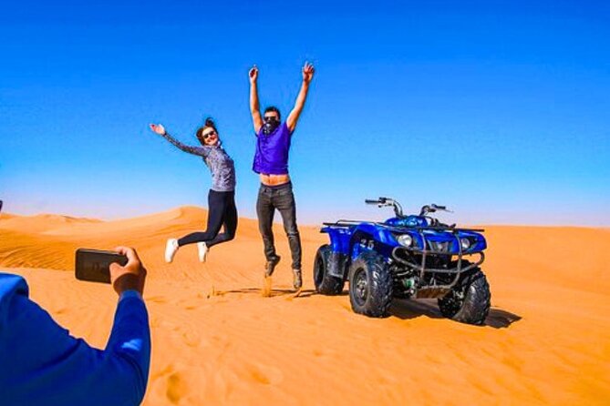 Desert Safari Dubai 30 Mins Quad Bike, Sand Board, Camel Ride BBQ - The desert camp dinner: BBQ buffet with lots of choices