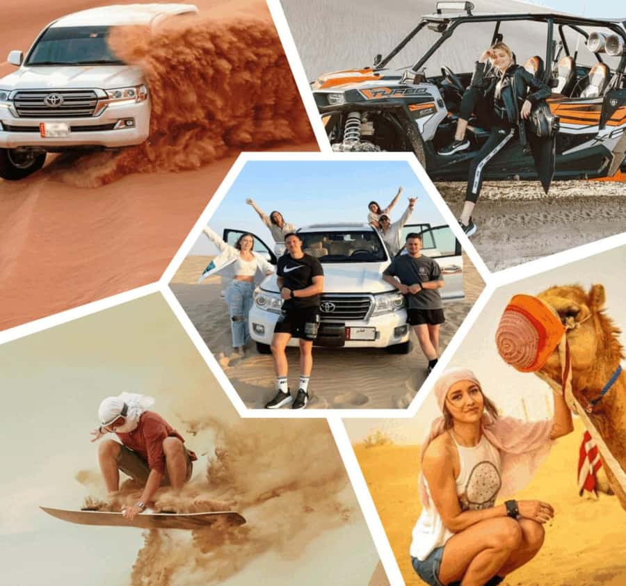 Desert Safari, Quad Bike, Camel Ride, Falcon & Sandboarding - Dune bashing after the tire-deflate at Sealine Beach