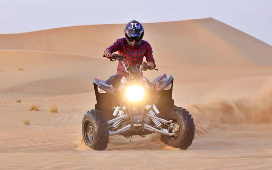 Desert Safari Self-Drive Quad Bike OR Dune Buggy Experience - Sealine Beach Resort: Camel Ride and Falcon Picture Moments