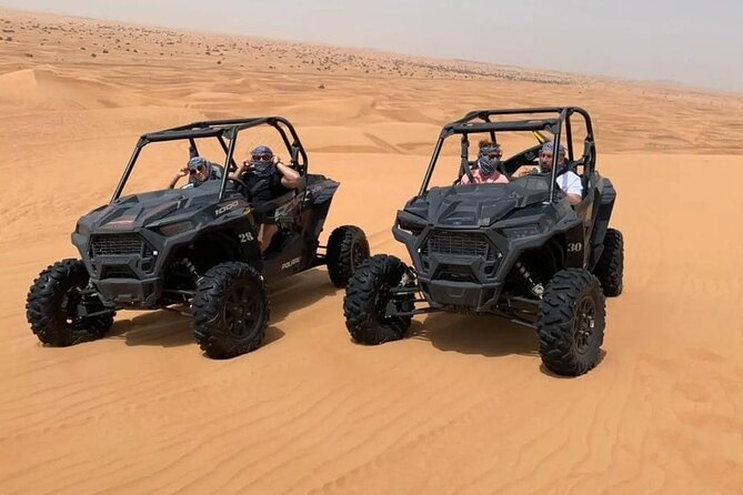 Desert Safari with 30 Minutes Dune Buggy on High Red Dunes in Dubai - Luxury 4x4 pickup and the drive out of Dubai