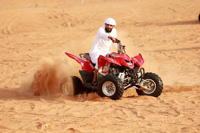 Desert Safari With BBQ Dinner, Quad Ride And And Sand-boarding - Quad biking at Lahbab: fun, but keep expectations realistic