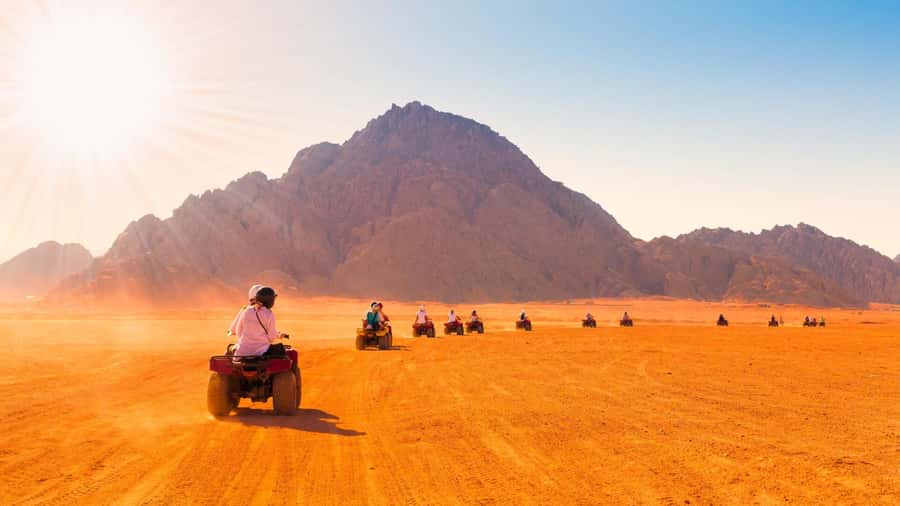 Desert Sunset Quad Bike ATV for 50Km, Oriental Show, Dinner, - The quad bike session starts with a real briefing, not guesswork