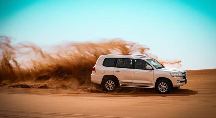 Doha: Desert All Activities ATV Quad Bike, Dune Bashing - Inland Sea Beach: the payoff viewpoint near the Saudi border