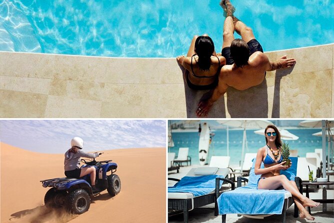 Dubai Desert Adventure: Red Dunes Guided Quad/Polaris ATV & BBQ - Sandboarding at the dunes: fun, but know the trade-off