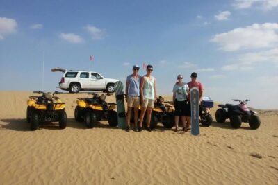 Dubai Desert Morning Tour in 4WD Vehicle: Camel Ride, Quad Bike Tour, Sandboarding, and Camel Farm - Quad Bike Time: Helmet On, Guide Out Front, and Real Dune Riding