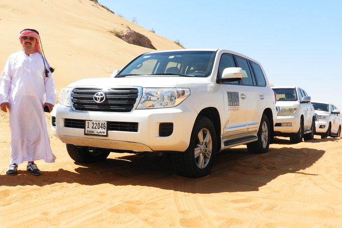 Dubai Desert Safari, ATV open desert, Camel ride, Shows & BBQ - 4x4 dune bashing plus sandboarding: thrill first, then technique