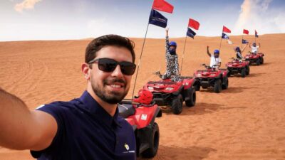 Dubai Desert Safari - Camel Ride, Sandboarding & 30 Min Quad - The Drive Toward Lahbab: Dubai’s Skyline Fades Fast