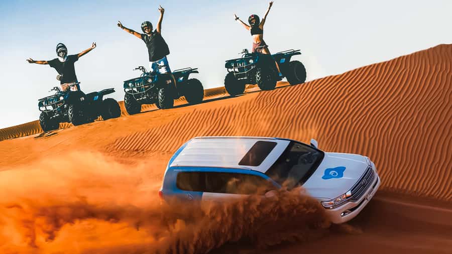 Dubai: Desert Safari, Quad Bike, Camel Ride & Al Khayma Camp - The Tyre-Pressure Stop and Falcon Photo Break: Small Moments, Big Impact