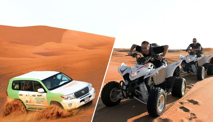 Dubai: Desert Safari, Quad Bike, Camel Ride and Sandboarding - Dune bashing on the red dunes: adrenaline, timing, and comfort