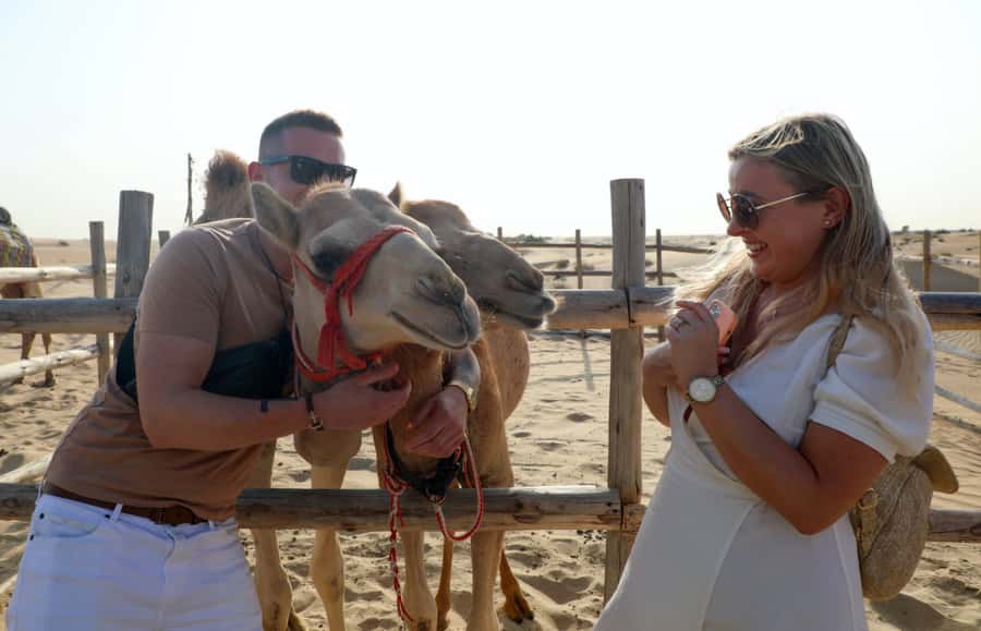 Dubai: Desert Safari, Quad Bike, Sandboarding, Camels & BBQ - Sandboarding on Red Sand: Fun for First-Timers
