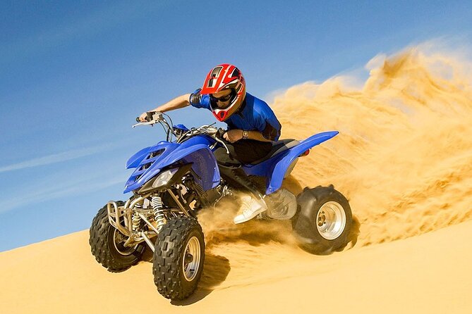 Dubai Desert Safari Tour with Quad Bike for 60mins & BBQ Dinner. - 60-Minute Quad Biking: ID Check, Self-Drive Fun, and Safety Reality