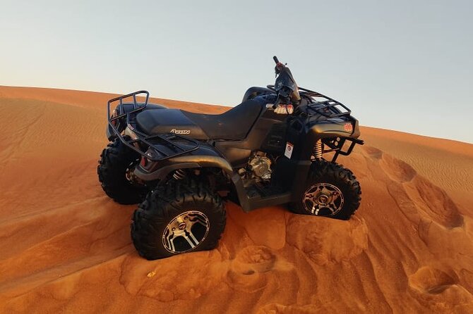 Dubai Desert Safari with ATV(optional)& Sandboarding Experience with BBQ Dinner - From 3:30 pm pickup to a night camp: how this Dubai safari flows