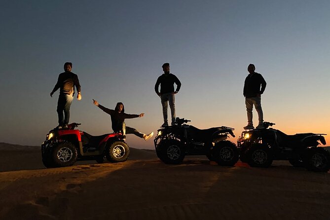 Dubai Desert Safari with ATV(optional)& Sandboarding Experience with BBQ Dinner - Bedouin Desert Camp evening: camel riding, henna, and live shows