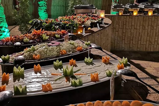 Dubai Desert Safari with Quad Bike, Camel Ride, Dinner and Show - Dinner buffet, BBQ choices, and the lounge touches