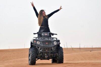 Dubai: Morning Quad bike & Safari Adventure , Sandboarding, camel - Getting to Lahbab Desert: the 4WD Land Cruiser ride