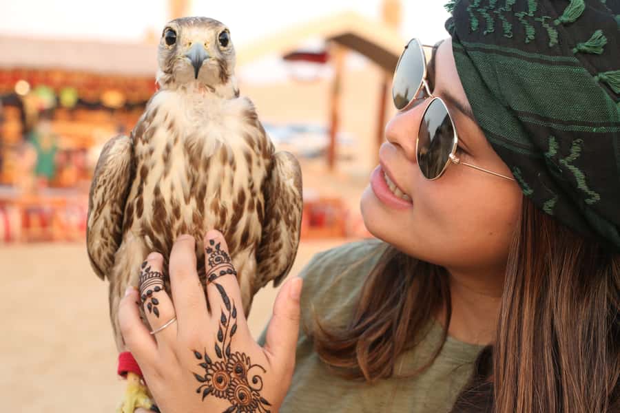 Dubai: Red Dunes Quad Bike with Sandboarding, Camels and BBQ - Fire Show and Traditional Yola: The Evening Payoff