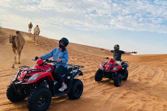 Dubai Red Dunes Safari, ATV, Camel ride, BBQ at Desert Camp - ATV quad biking: fun control, plus the safety you’ll want to respect