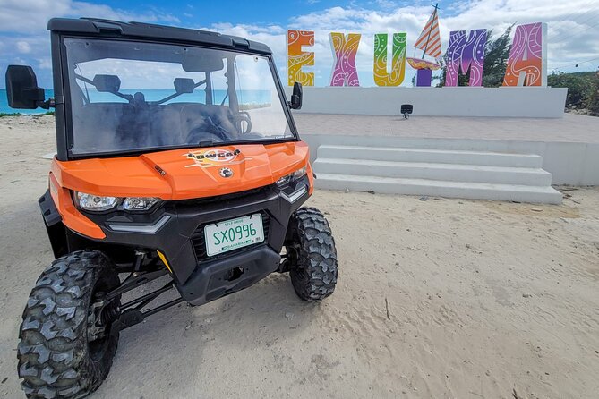 Exuma,Bahamas: 6 Seater Buggy/Jeep Rental with Bluetooth speakers - Getting the Buggy Started at Exuma Yacht Club