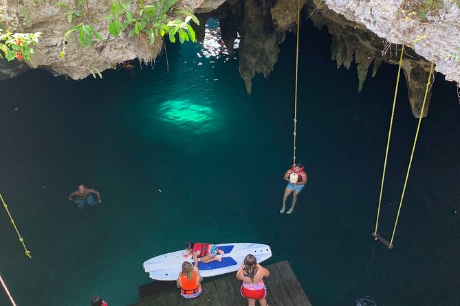 Family ATV Cenote Five Zip Lines Photos Taco Lunch Tequila Taste - Zip lines over the cenote: adrenaline with controlled options