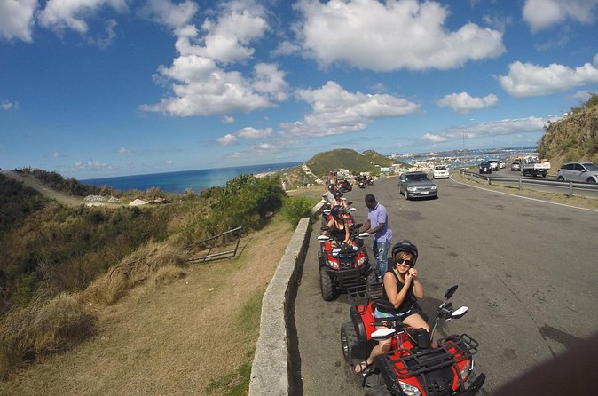 For hotel guests: Guided ATV Tour Dutch/French St. Maarten - Highlights & Beach - On-road driving with controlled stops: how the ride actually feels