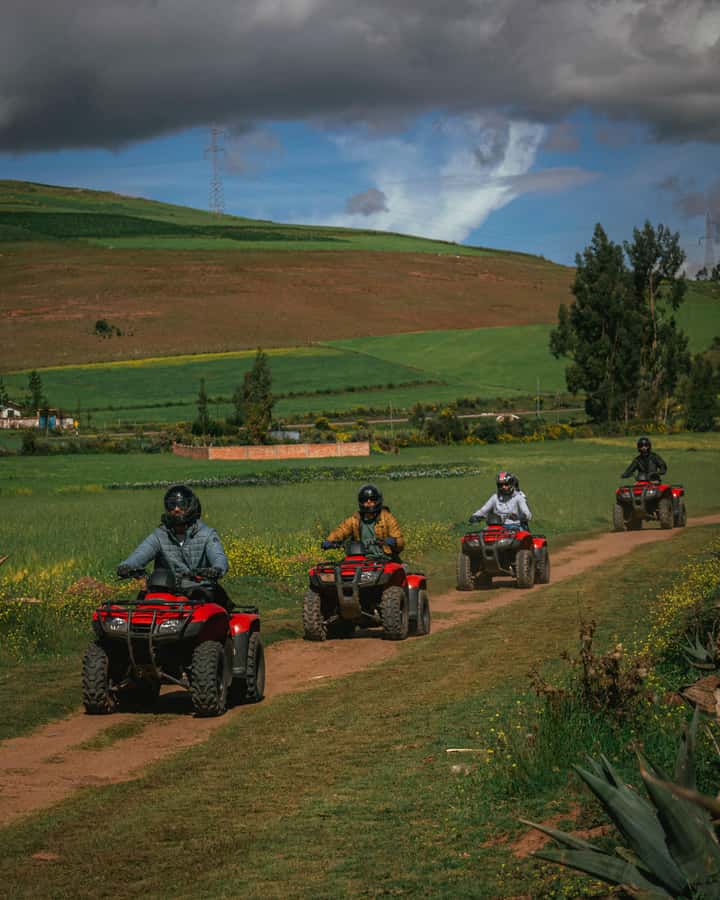 From Cusco: Quad bike tour Moray and Salt Mines - Pickup, ATV training, and the kit you’re given