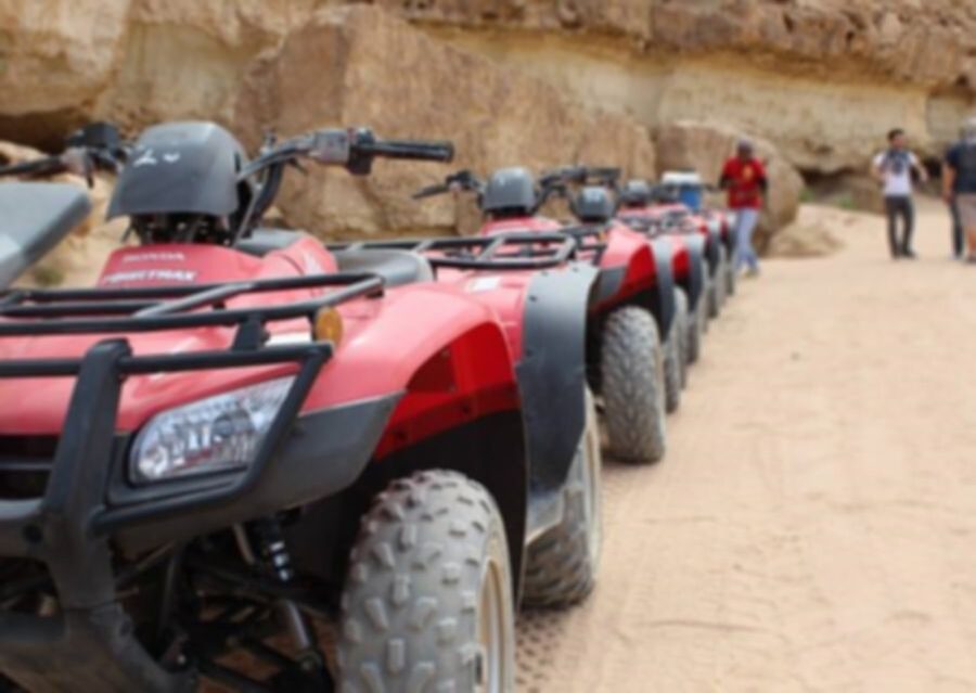 From El Gouna: Dry Canyon Quad Bike Morning Tour - From motor park to quad training: your first safety steps