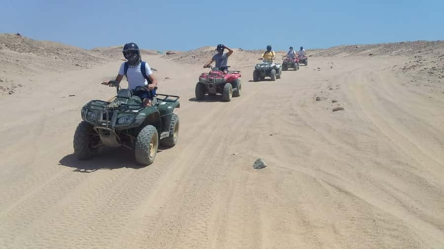 From Hurghada: Makadi Bay ATV Tour - The rock formation stop and the remote beach swim