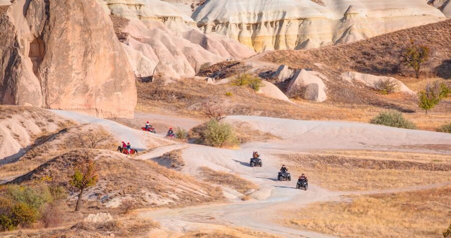 From Ürgüp/Göreme: Cappadocia Sunrise or Sunset Quad Tour - Rose Valley: panoramic pauses and the spider-web road feeling