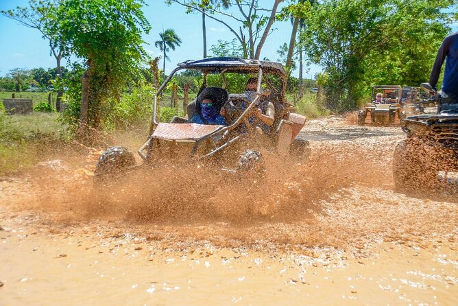 Full-day Buggy & Party Boat tour: snorkel, open bar, cave pool - Cave natural pool: the swim payoff after you’ve done the big stuff