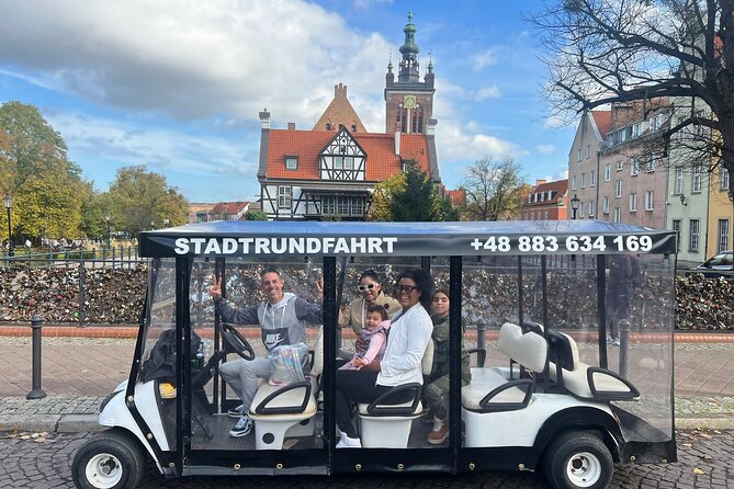 Gdansk: 2H City Sightseeing Tour LIVE GUIDED by Buggy/Golf cart - Electric buggy logistics: where you ride and how you meet